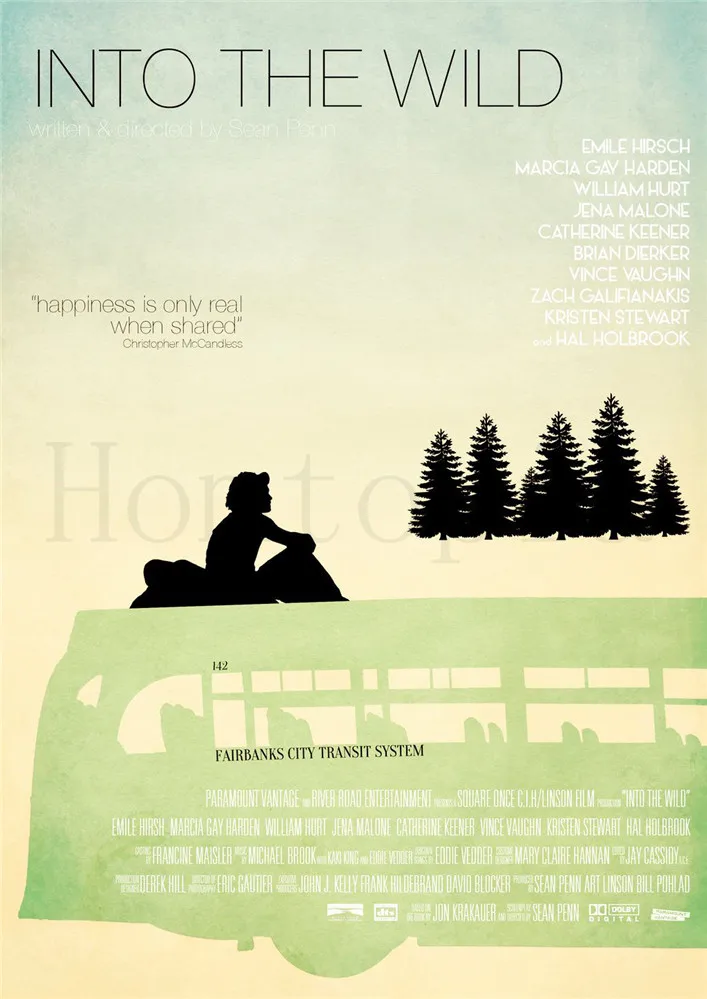 Into The Wild постеры кино-стикеры Настенные с белым покрытием бумажные принты для украшения дома гостиная спальня бар Домашний арт бренд - Цвет: Фиолетовый