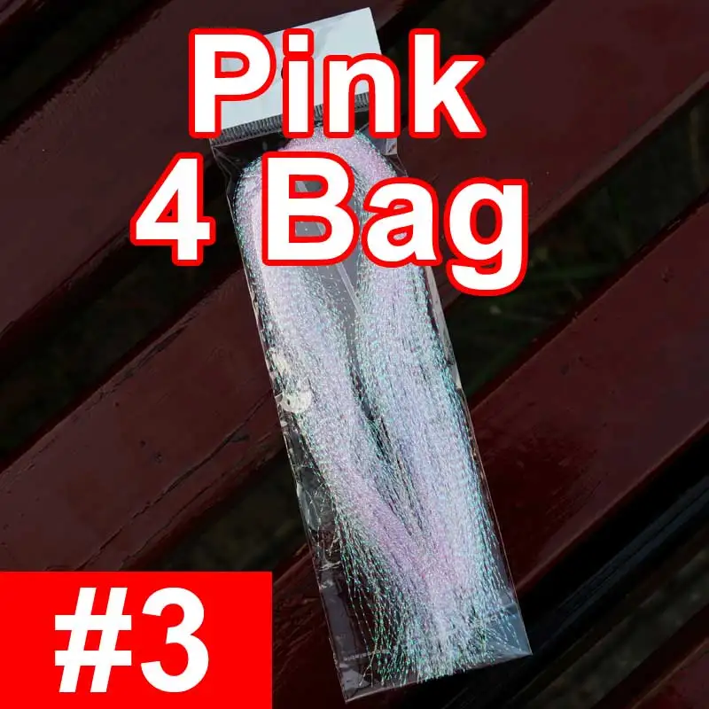 4 bags color n3 4 упаковки приманка с крючками материал для изготовления витой Flashabou Голографическая мишура для ловли нахлыстом завязывание Кристалл Вспышка - Цвет: 4 bags color n3