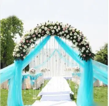 110 м/лот органза нетканый рулон ткани белый розового и фиолетового цветов фуксия