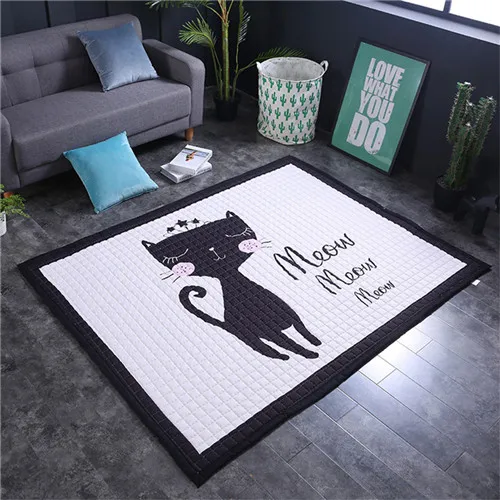 miss cat Мультяшный игровой коврик 150*200 см, большой ковер, противоскользящий ковер для детской комнаты, прямоугольный коврик из хлопка, напольный коврик с пандой, напольный коврик с кроликом - Цвет: miss cat