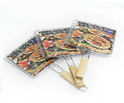 Сетка для барбекю гриль кемпинга зажим папка гриля корзина жаркого инструмент