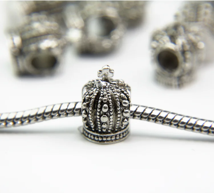 Модные посеребренные Корона Улитка Кокс Европейские Бусины Подходят амулеты