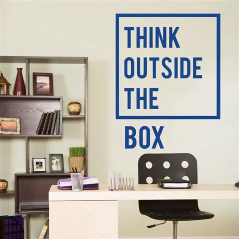 Настенные наклейки T06057 Think outside the box съемные воодушевляющие цитаты Декорации для