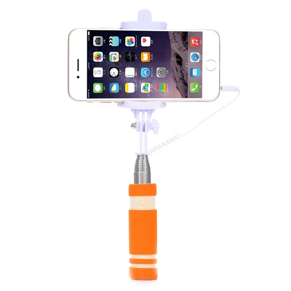 KISSCASE мини держатель для телефона для iPhone 6 6S 7X8 Plus селфи монопод палка для samsung S8 S9 Plus проводной телефон штатив аксессуары - Цвет: Orange