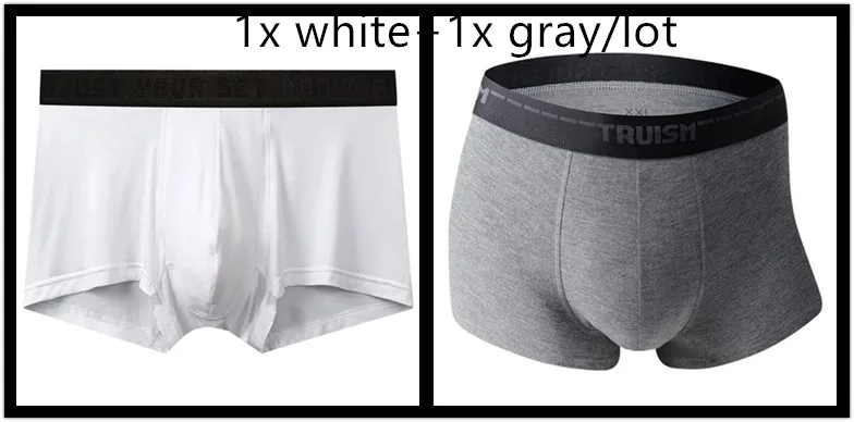 1x white 1x gray Eves, 2 шт./лот, мужское нижнее белье, боксеры, шорты, хлопок, Cuecas, боксеры, лакированная кожа, мужские боксеры, шорты, мужские трусы, calzoncillos - Цвет: 1x white 1x gray