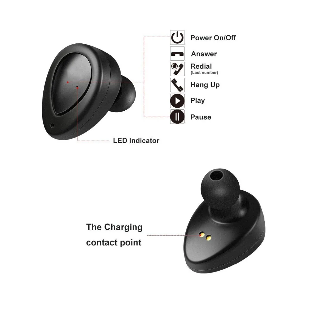 Саго K2 наушники вкладыши TWS Bluetooth True Беспроводной мини стерео музыкальные Hands free с