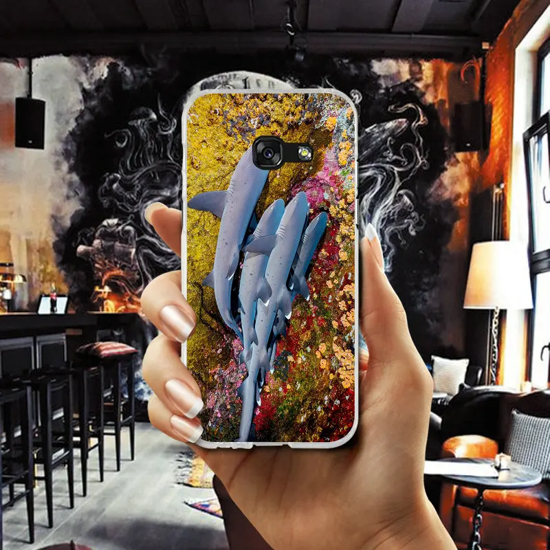Ocean Fish Sharks Soft TPU Silicone cELL Phone Cases Bags For Samsung Galaxy A3 A5 A7 J1 J2 J3 J4 J5 J6 J7 2016 2017 2018 Cover |