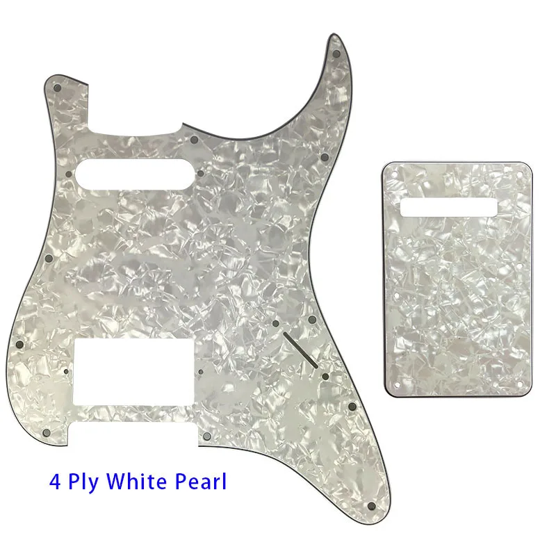 4Ply White Pearl Запчасти для гитары-для США/Мехико Fd Strat 72' 11 винтовое отверстие стандарт PAF Humbcker Hs гитарная Накладка и задняя пластина скретч пластина - Цвет: 4Ply White Pearl