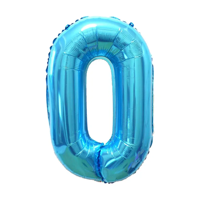 blue 0 1 шт. 40 дюймов золотое серебряное число фольгированных шаров 0 1 2 3 цифры Гелиевый шар мой 1-й 30-й день рождения товары для вечеринок юбилейный Декор - Цвет: blue 0