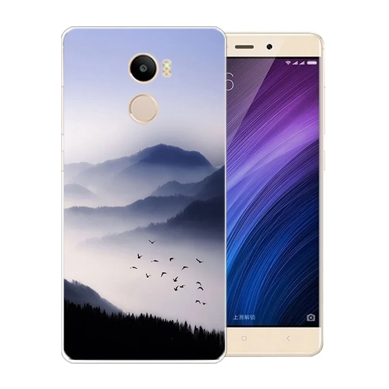Phone Cases For Redmi 4 Case Landscape Pattern Fashion TPU Soft Silicon Covers 5.0'' Hongmi Protective Cover Fundas |