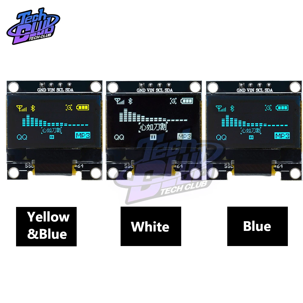 Модуль дисплея OLED 4Pin 0 96 дюйма белый/синий/желтый/синий 128X64 IIC I2C SSD1306 12864 для