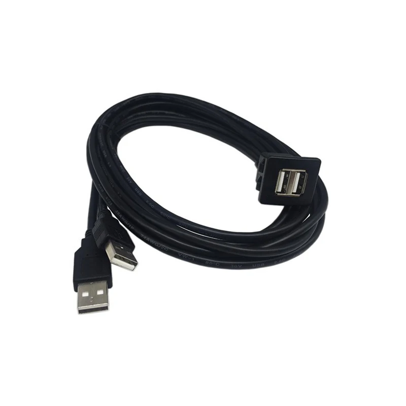 1 м/2 м гнездовой Кабель USB 2 0 Автомобильный удлинитель с утопленным креплением