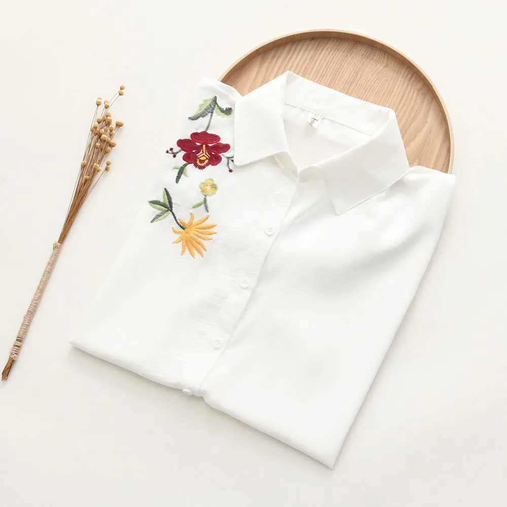 2017 летние женские повседневные топы с коротким рукавом вышивка Белый Топ