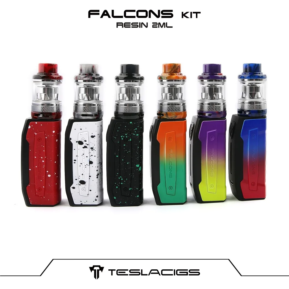 Оригинальный Тесла Falcons комплект с Teslacigs батарея для вейпа 2000 мАч и смолы бак 2 мл/6