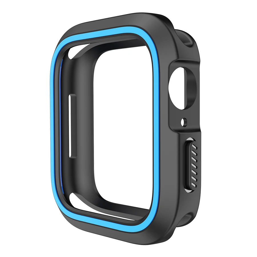 Black Blue Ithuriel для Apple Watch 4 3 чехол Универсальный защитный чехол s для iwatch серии 4 серии 3 Чехол Мягкий тонкий 44 мм 40 мм 42 мм 38 мм - Цвет ремешка: Black Blue