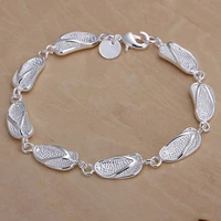 silver color exquisite slippers bracelet fashion charm shoe chain bracelet jewelry women simple models birthday gift h155