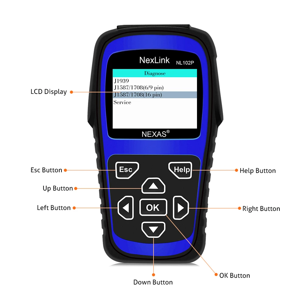 Nexas NL102P грузовик диагностический инструмент тяжелый грузовик DPF Сброс масла для дизельного грузовика диагностический сканер автомобиля диагностический инструмент OBD2 ODB2