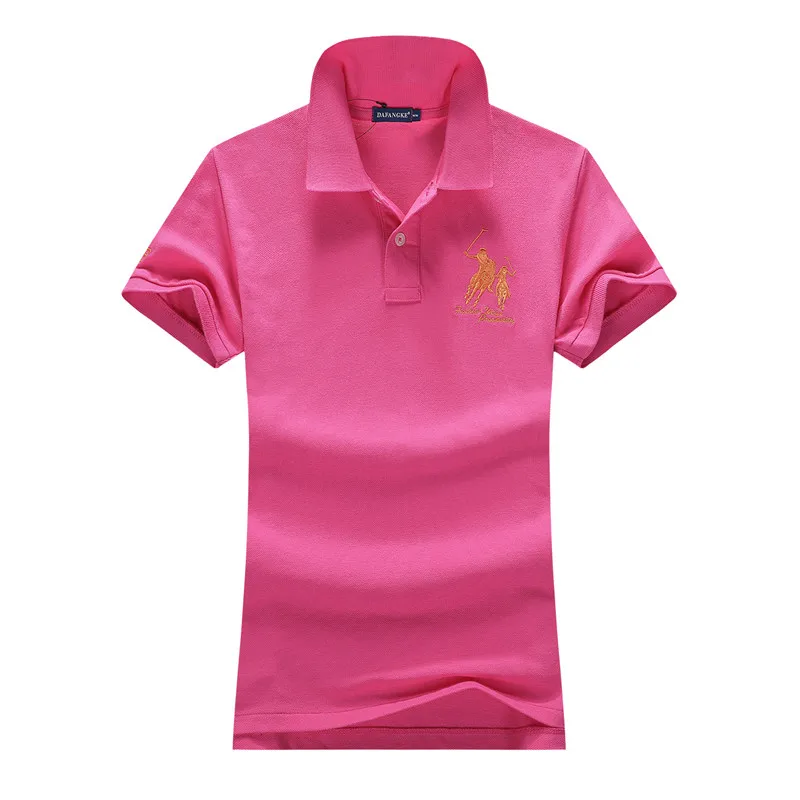 Женские весенне-летние облегающие рубашки поло № 3 с вышивкой и коротким рукавом