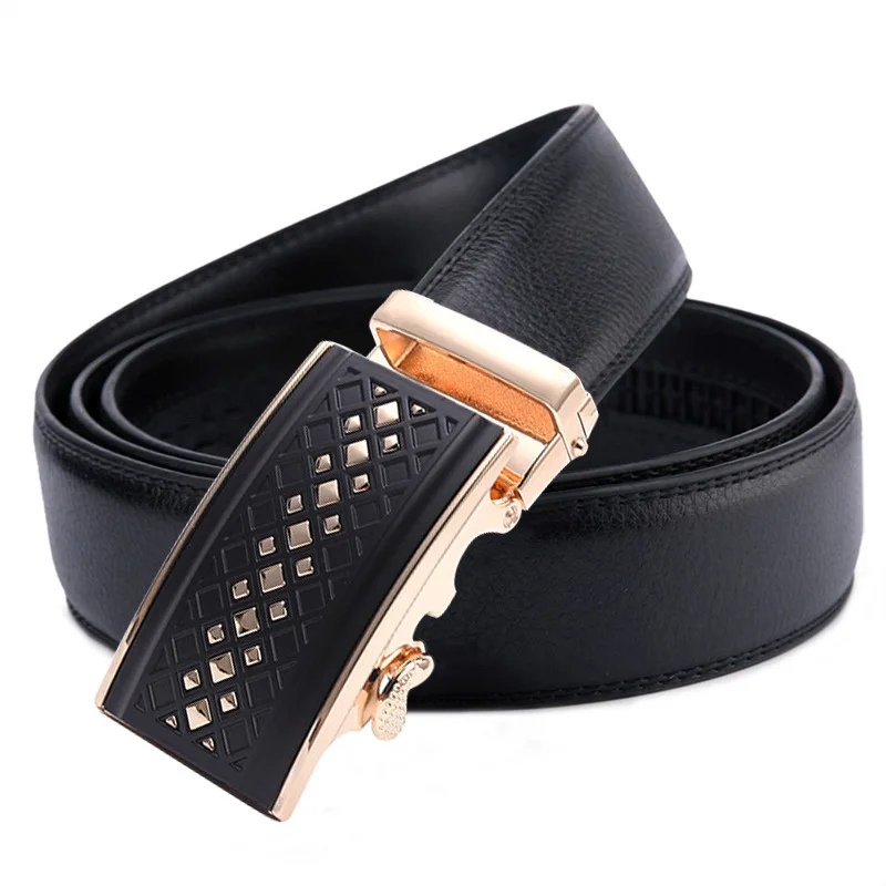 Men Leather Belts Automatic Buckle Metal Belt Lucxury Designer For Youth Business Genuine Wholesale | Аксессуары для одежды