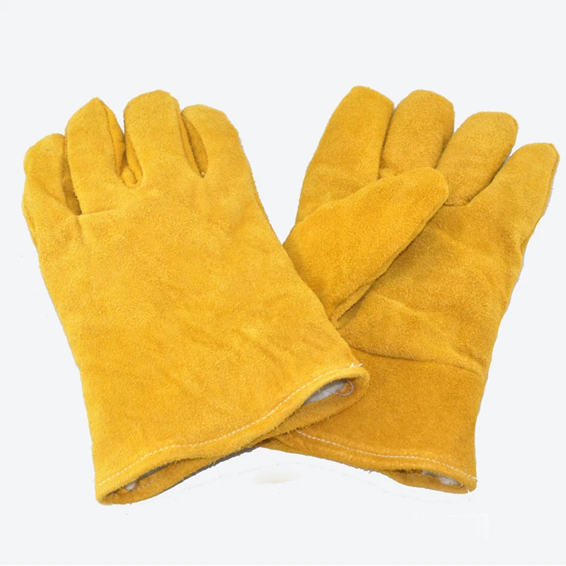 

Work Gloves The First Layer Of Leather Gloves Wear-resistant Welders Labor Insurance Rayon Warm Gloves Gloves Luvas Free Shippi