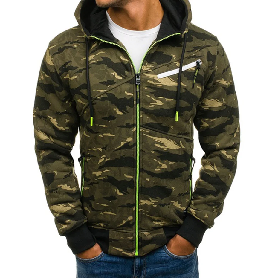 Новая мужская мода толстовки пальто весна с капюшоном камуфляж XS 4XL повседневная