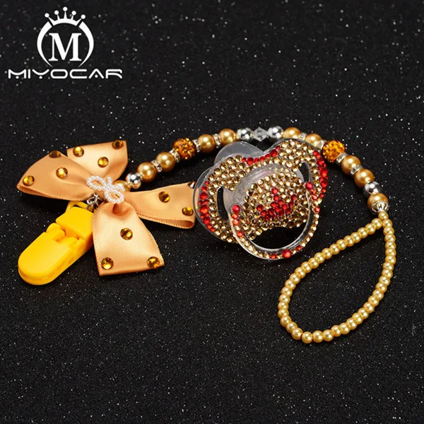 set 0 to 6m MIYOCAR, заказное имя, принцесса, блестящие стразы, пустышка, клипса, пустышка, клипса, блестящая корона, соска/соски/пустышка, набор клипсов - Цвет: set 0 to 6m