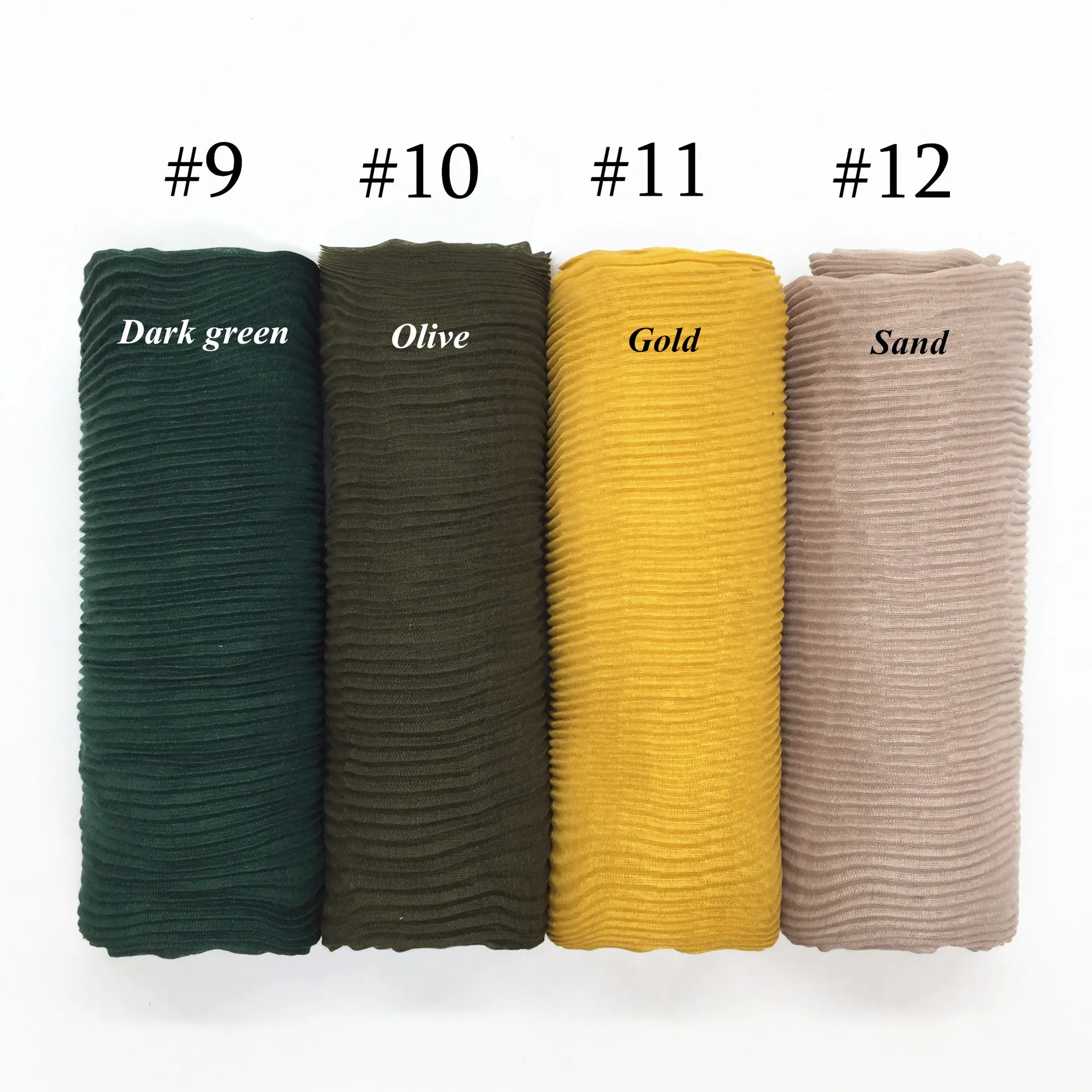 

Fashion pleated maxi crinkled hijabs scarf elegant Long shawl plain Oversize muslim women wrinkle scarves soft muffler 90x260cm