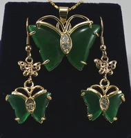 favourite 18kgp jades butterfly earrings pendant