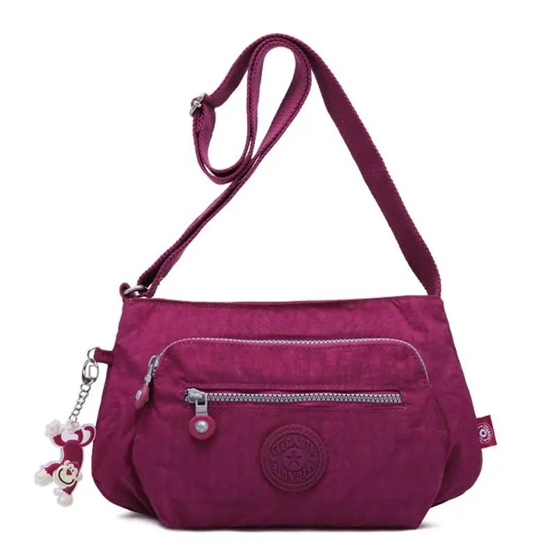 purple red TEGAOTE, маленькая сумка на плечо для женщин, сумки-мессенджеры, Хобо Bolsas Feminina, Женская сумочка, пляжный клатч, для девушек, нейлон, Повседневная сумка для женщин - Цвет: purple red