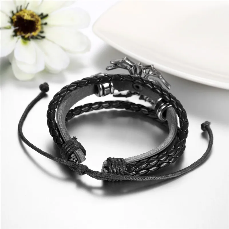 Boniskiss Spider Bracelet Leather Braided Charm Handcuff Women Men Bangles Handmade Stuff Jewelry Accessories For | Украшения и