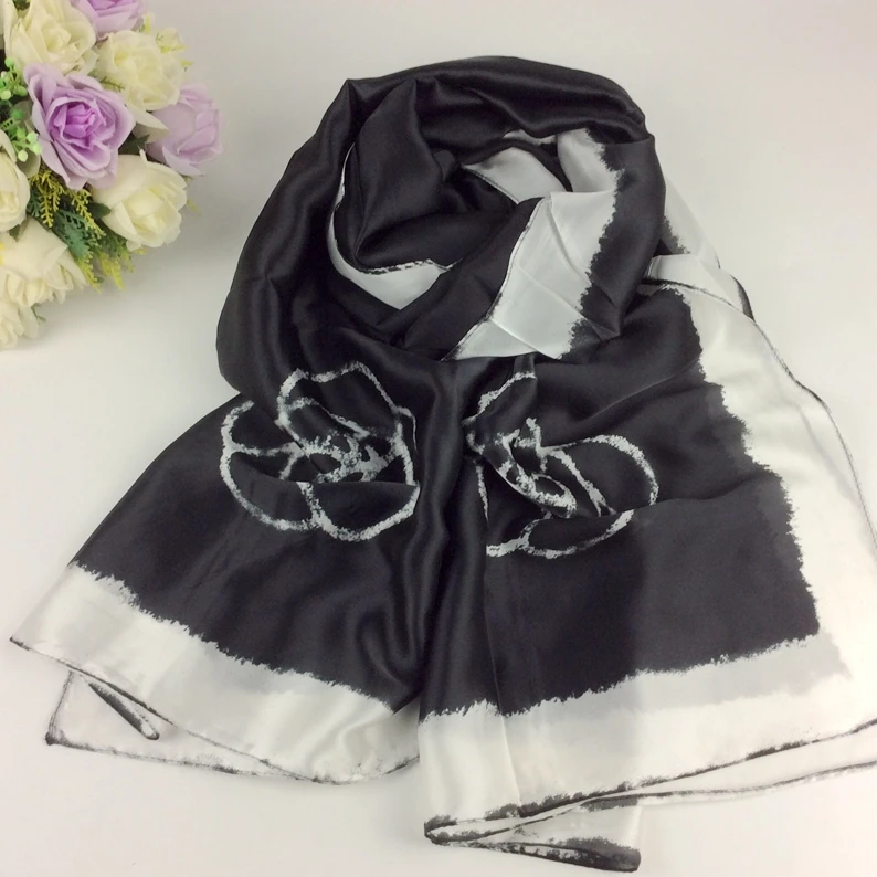 Флоральный шелковый шаль для женщин мусульманок хиджаб шарф женские шарфы модные длинные шарфы пашмина C3-22.