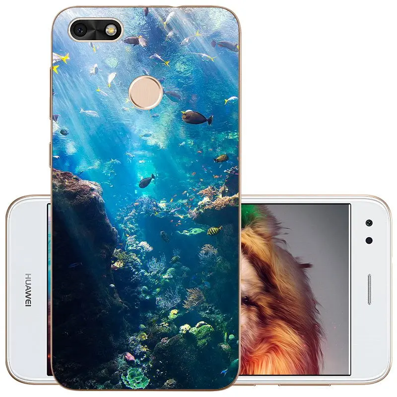Чехол для huawei P9 Lite Mini с прозрачной рамкой, мягкий силиконовый чехол из ТПУ для huawei Y6 Pro SLA-L22, задняя крышка для телефона - Цвет: T