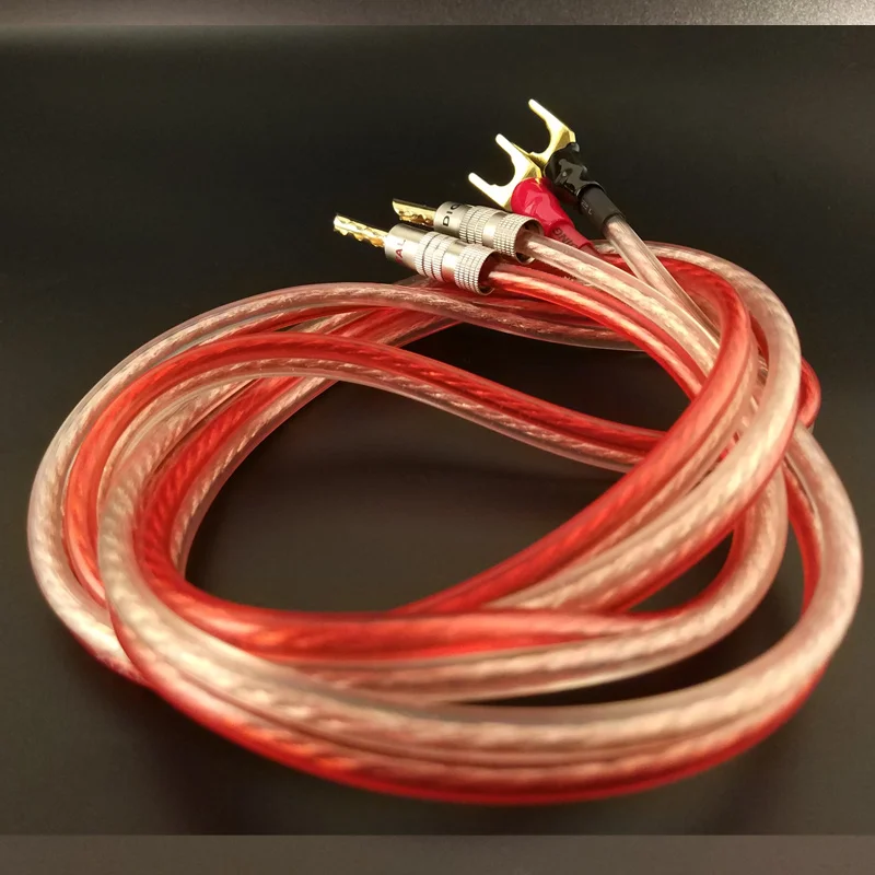 FIHI-17 DIY аудиокабель Hifi для динамиков с 2 Y-образными банановыми штекерами на
