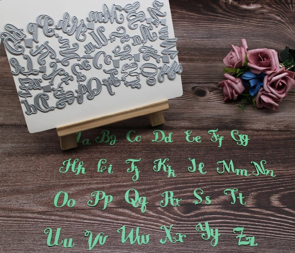 26 Capital & lowercase металлические Вырубные штампы буквы нож для скрапбукинга фото