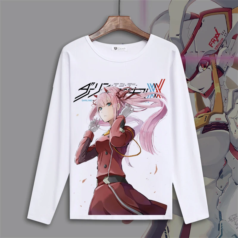 Новая футболка с аниме любимый в Фране футболки zero two для косплея длинным