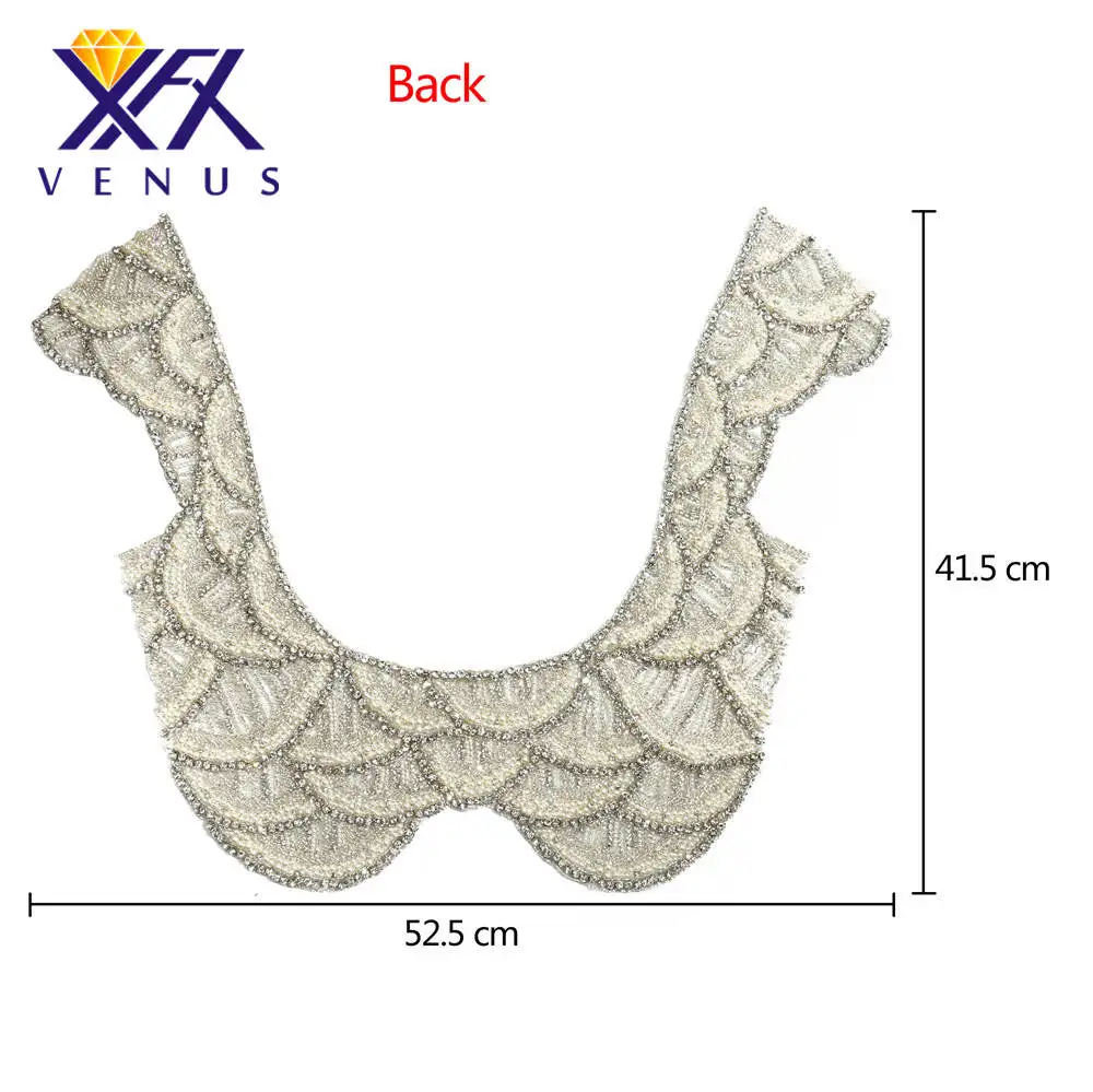 XINFANGXIU Handmade sew on rhinestone crystal patches with beads pearls diamonds beading embroidery embellishment for weddinG | Дом и сад