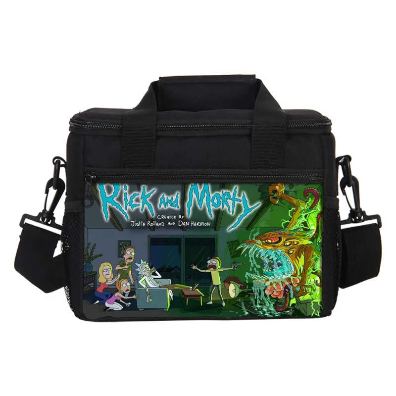 Rick And Morty/Сумка для обедов с принтом для мужчин и женщин, сумка для льда, модный Термоизолированный чехол для пикника, маленький Ланч-бокс, детский ледяной пакет - Цвет: 9