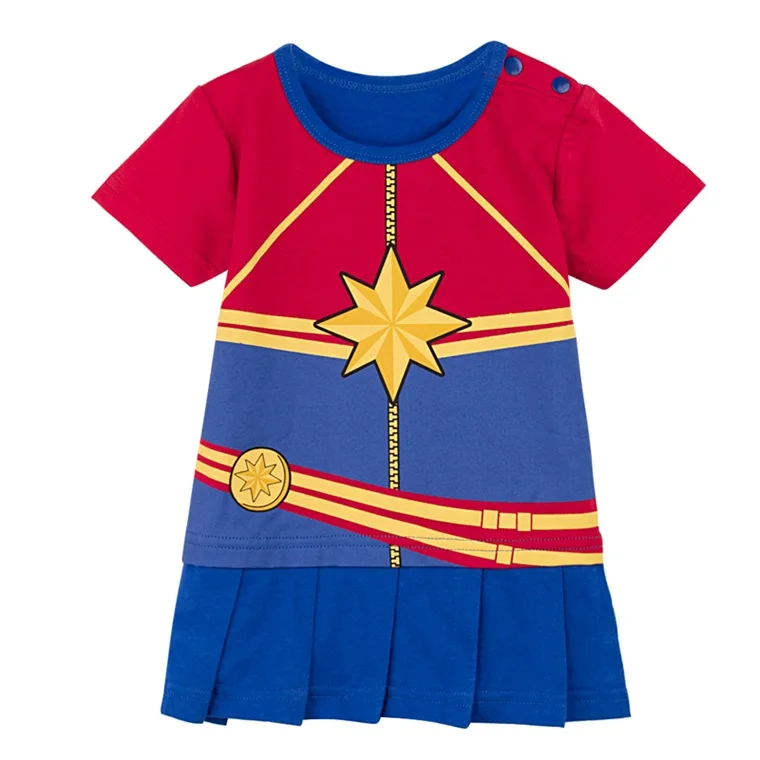 Captain Marvel Боди для маленьких девочек, Марвел Капитан, комбинезон для костюмированной вечеринки для новорожденных, хлопковый комбинезон для малышей с супергероями, Летний комбинезон для малышей - Цвет: Captain Marvel