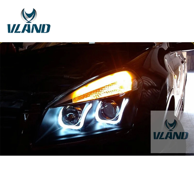 Фара VLAND Factory для Nissan Qashqai LED фары 2011 2012 2013 2014 с DRL H7 ксеноновым светом галогеновой лампы.