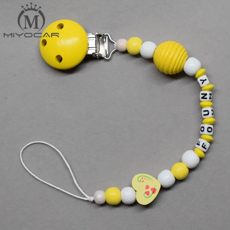 MIYOCAR персонализированные любое имя желтые спиральные и деревянные шарики в форме