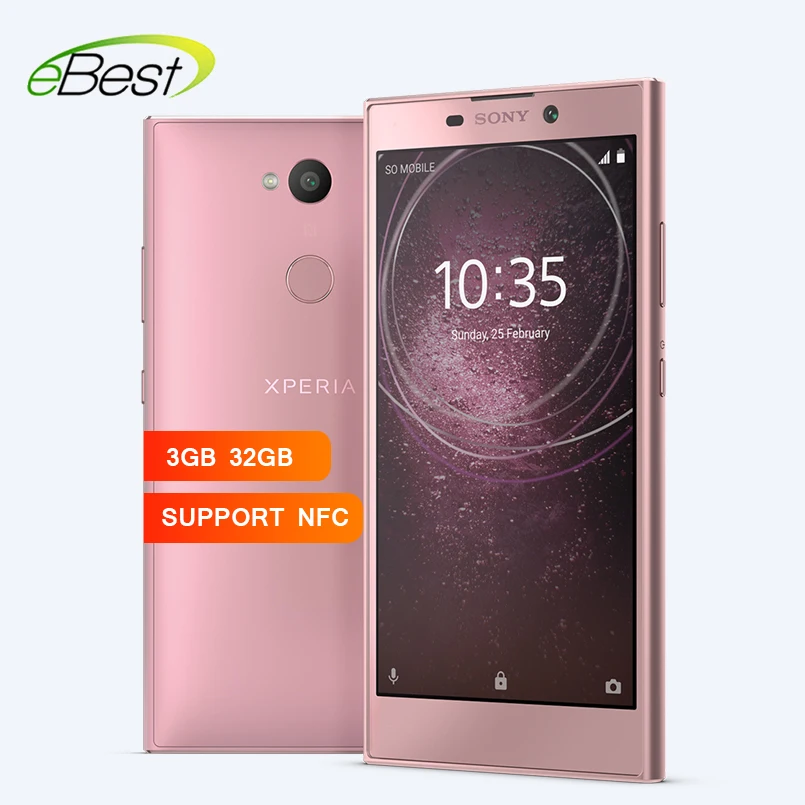 Смартфон sony Xperia L2 на Android, 3 ГБ ОЗУ, 32 Гб ПЗУ, четырехъядерный, 5,5 дюймов, 3300 мАч, Распознавание отпечатков пальцев, NFC, 4G, мобильный телефон