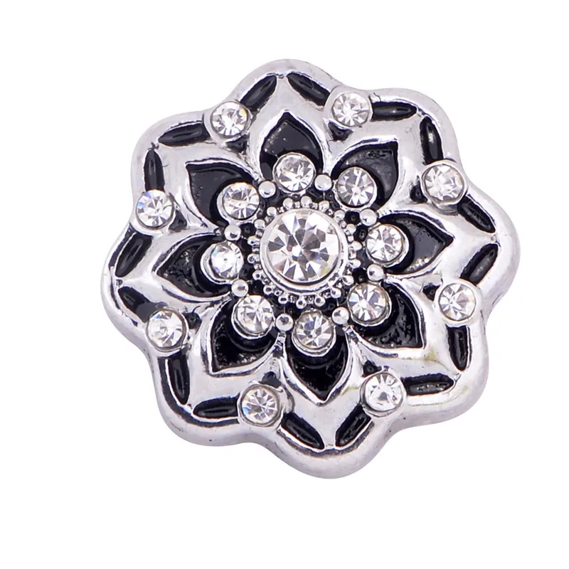 Металлические кнопки-застежки в форме подсолнуха 18 мм с кристаллами подходят для