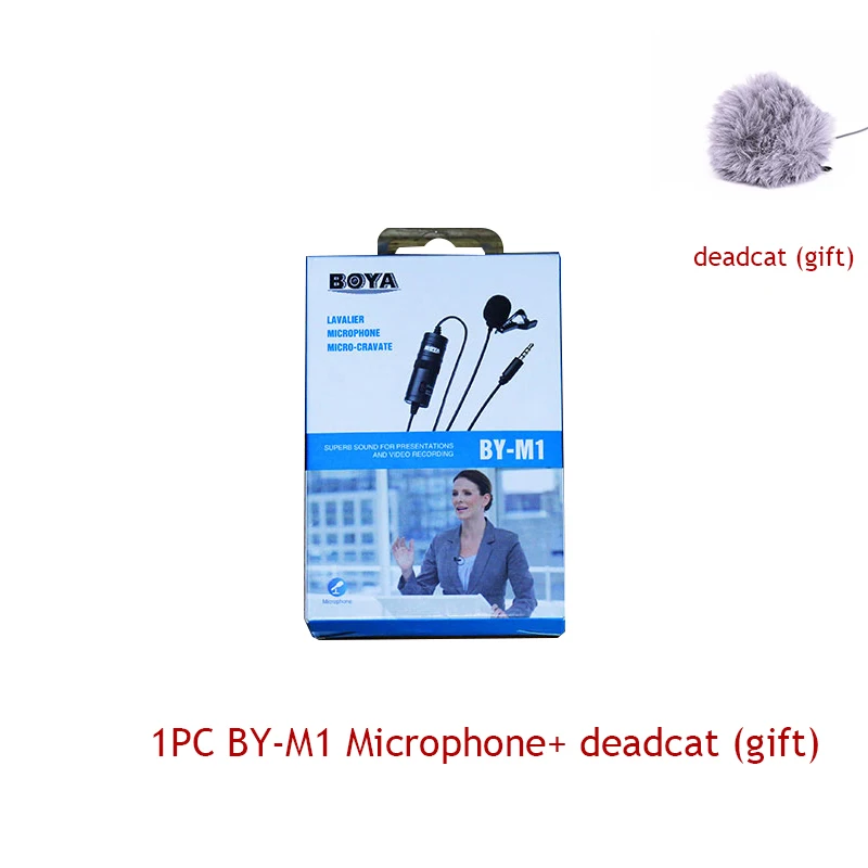 1 BY-M1 with deadcat BOYA BY-M1 микрофон всенаправленный микрофон 6 м Lavalier аудио рекордер микрофон динамик для Android Nikon Canon DSLR iPhone 6s 7 - Цвет: 1 BY-M1 with deadcat