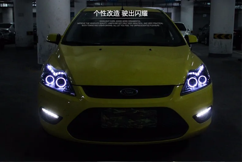HLC автомобильный Стайлинг для Ford Focus фары 2009-2013 Focus 2 светодиодный фары DRL Биксеноновые линзы Высокий Низкий Луч парковочная противотуманная фара