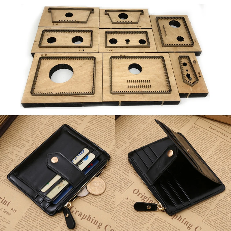 Японское стальное лезвие штамп резак унисекс кожаный кошелек шаблон для