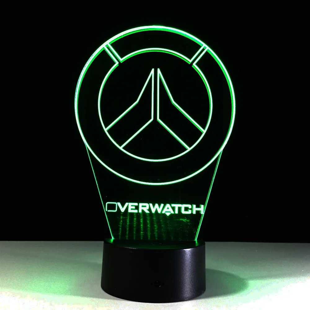 Новинка Overwatch OW 3D Светодиодная акриловая лампа светильник USB Настольная