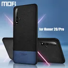 Чехол MOFi для Huawei Honor 20, 20 Pro, 20 Lite, тканевый, с силиконовой рамкой, черный, серый, кофейный, черный с синим, черный с серым, темно-синий