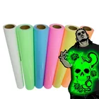 Цветная светящаяся пленка 25 см * 25 см, теплопередающая пленка для футболки, светящаяся в темноте Ночная печать, узоры с номерами для спортивной одежды