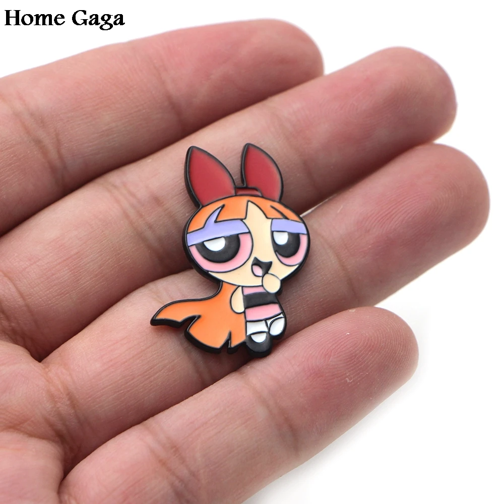 Homegaga The Powerpuff девушки мультфильм цинк шпильки парная одежда рюкзак жакет медаль за нашивка на рубашку броши для мужчин и женщин D0924