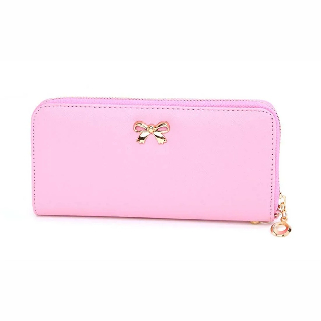 Модный корейский милый кошелек с бантом однотонный удобный для женщин|wallets for women|f